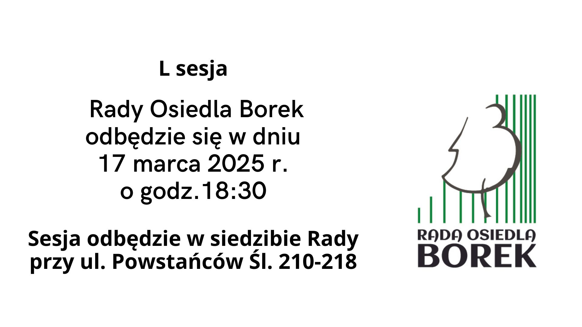 Następna sesja Rady Osiedla Borek 