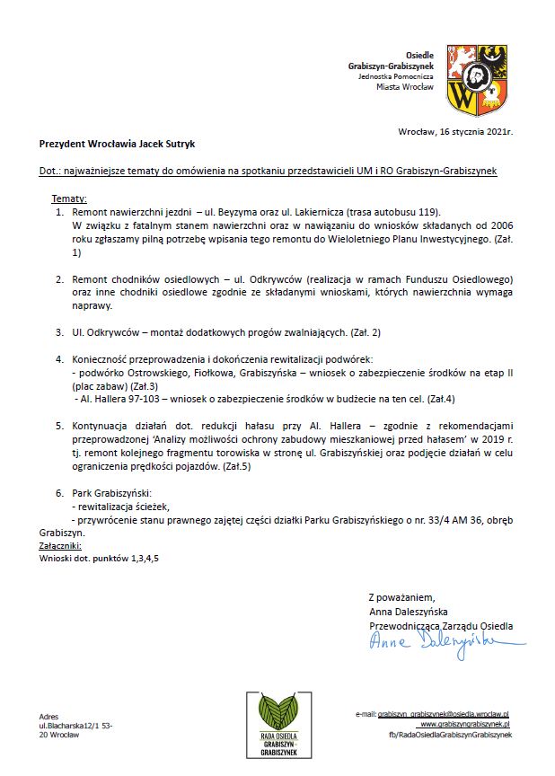 Rady Osiedla GG z przedstawicielami Urzędu Miejskiego