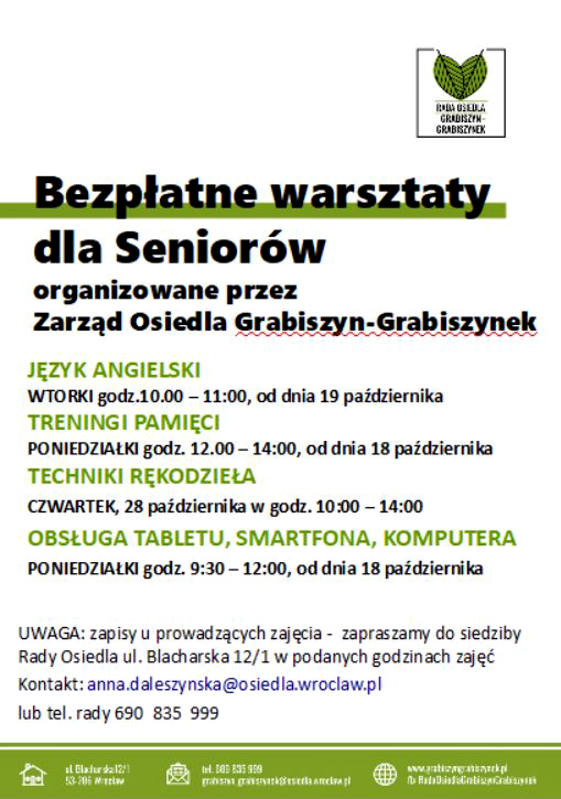 dla seniorów zajecia październik 1