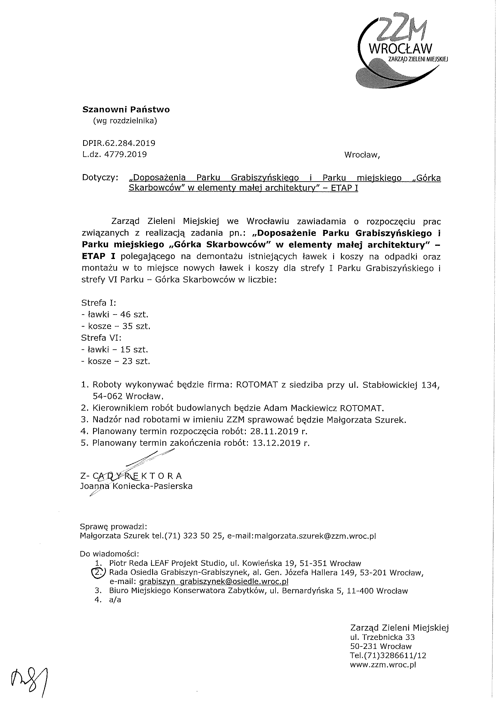 zawiadomienie rozpoczęcie prac