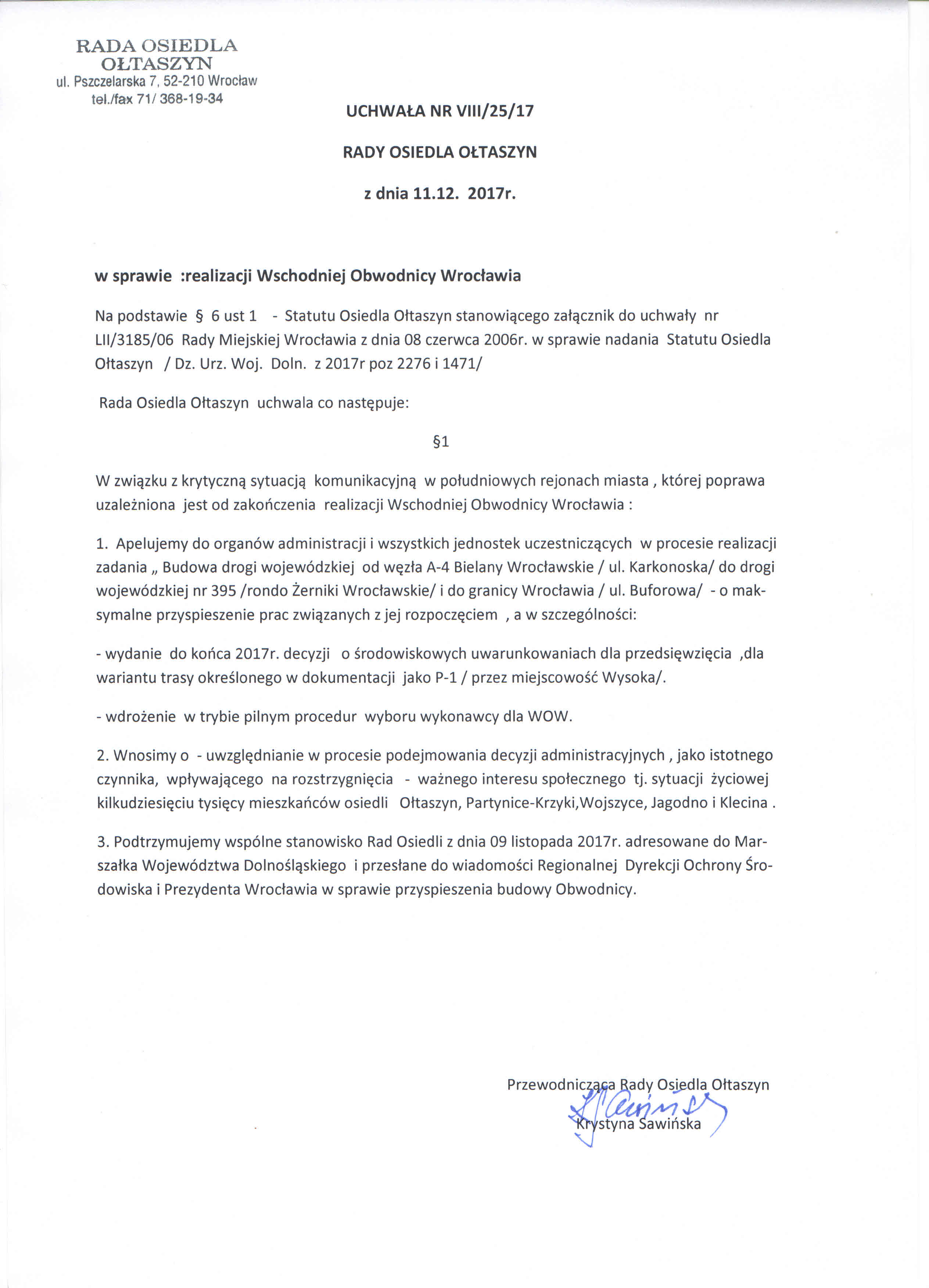 Uchwała WOW