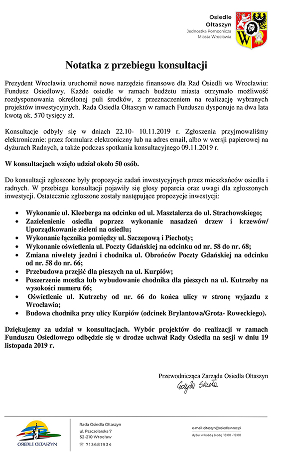 notatka z przebiegu konsultacji