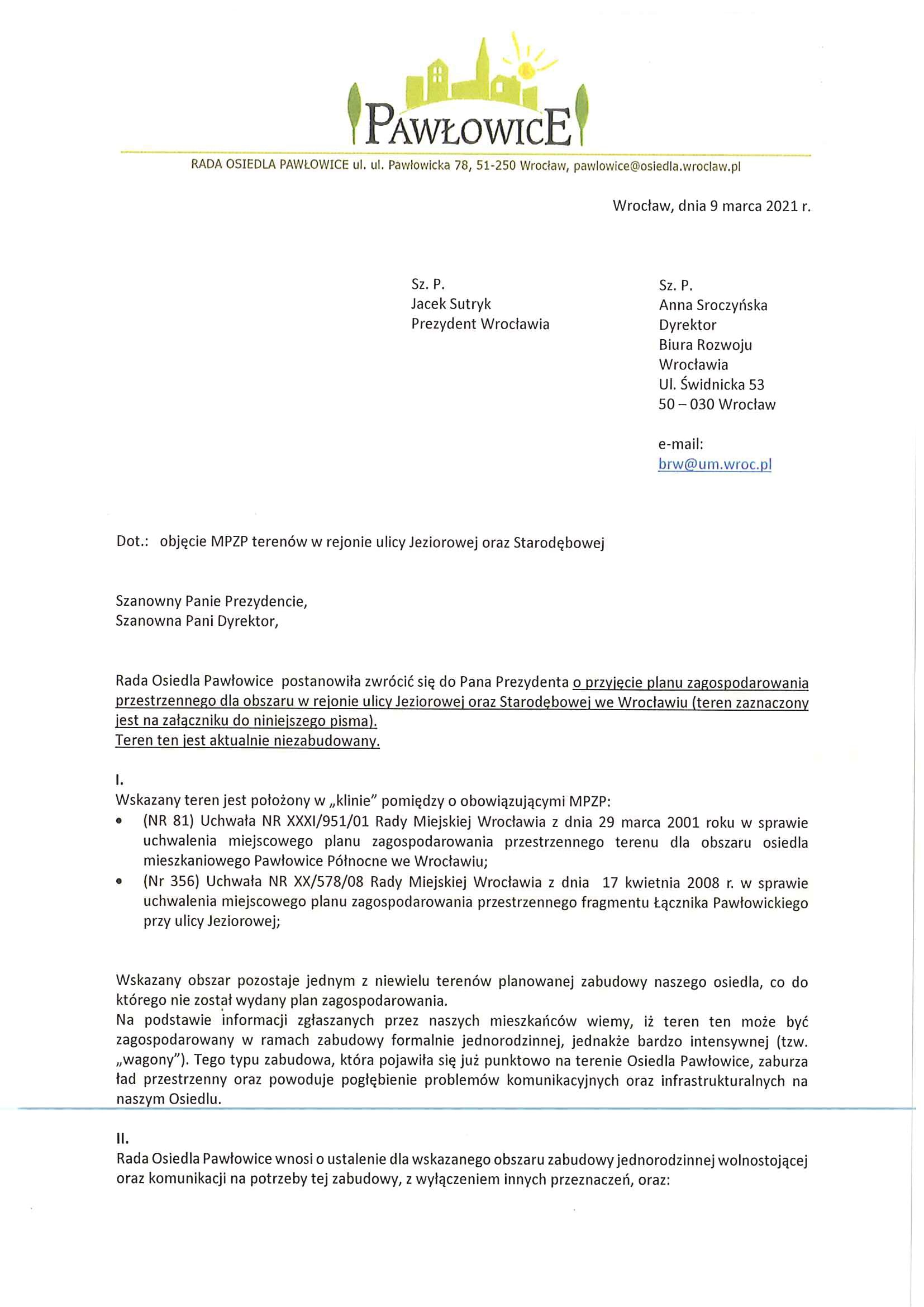 BRW MPZP Jeziorowa Starodębowa 1