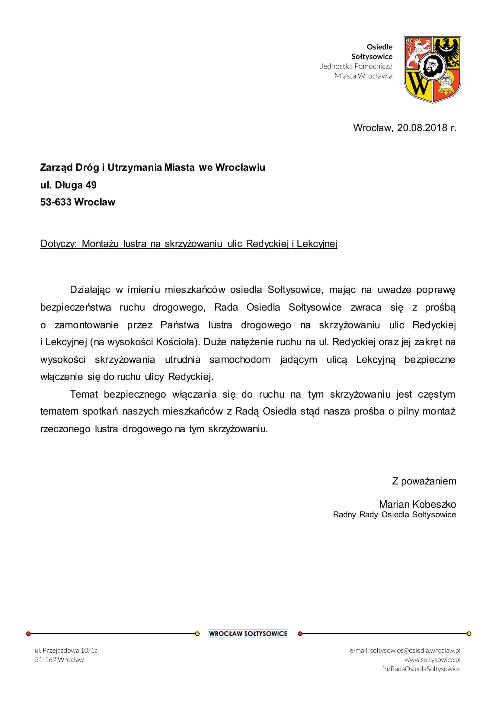 montaż lustra lekcyjna redycka 1