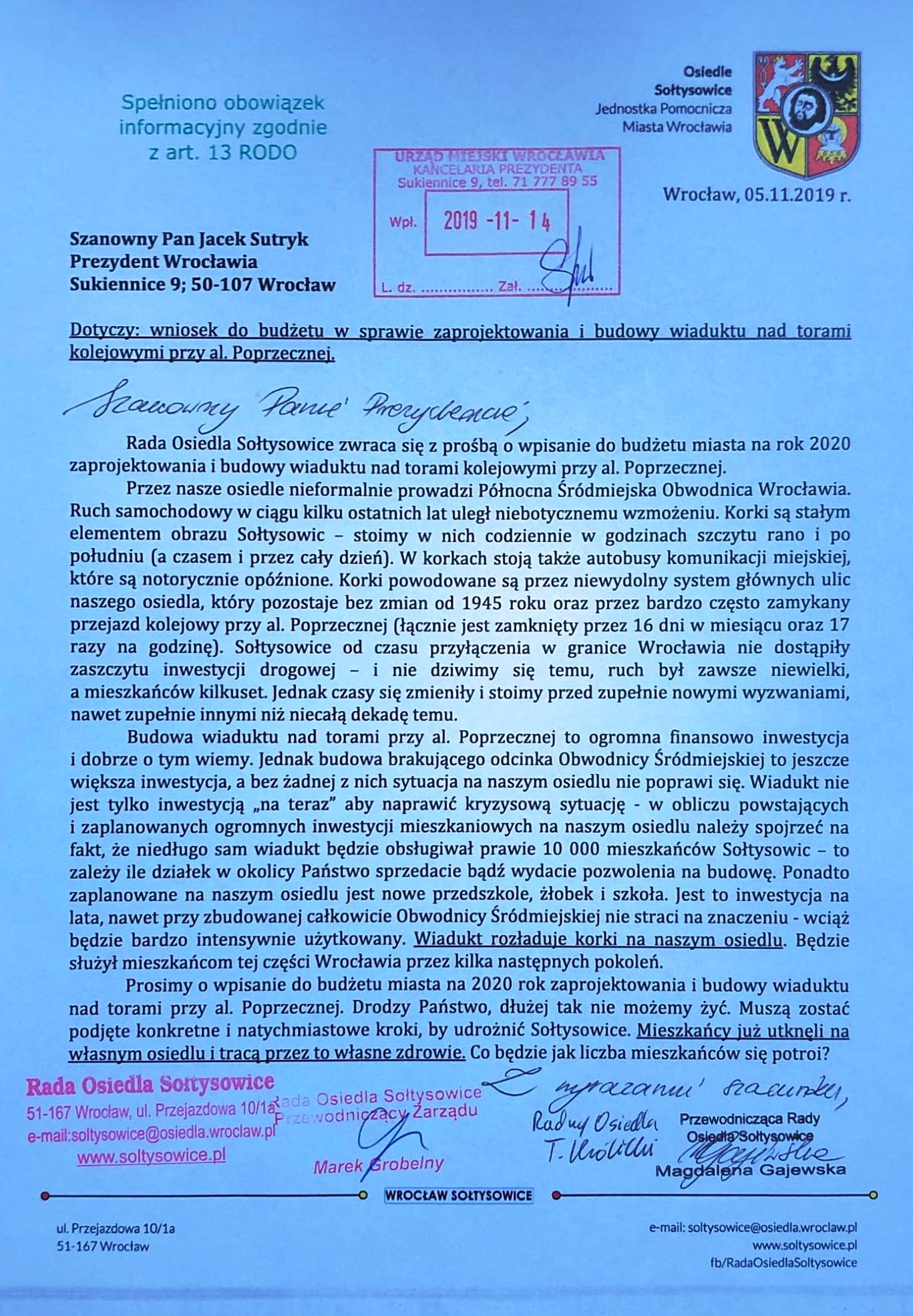 wniosek wiadukt poprzeczna 1