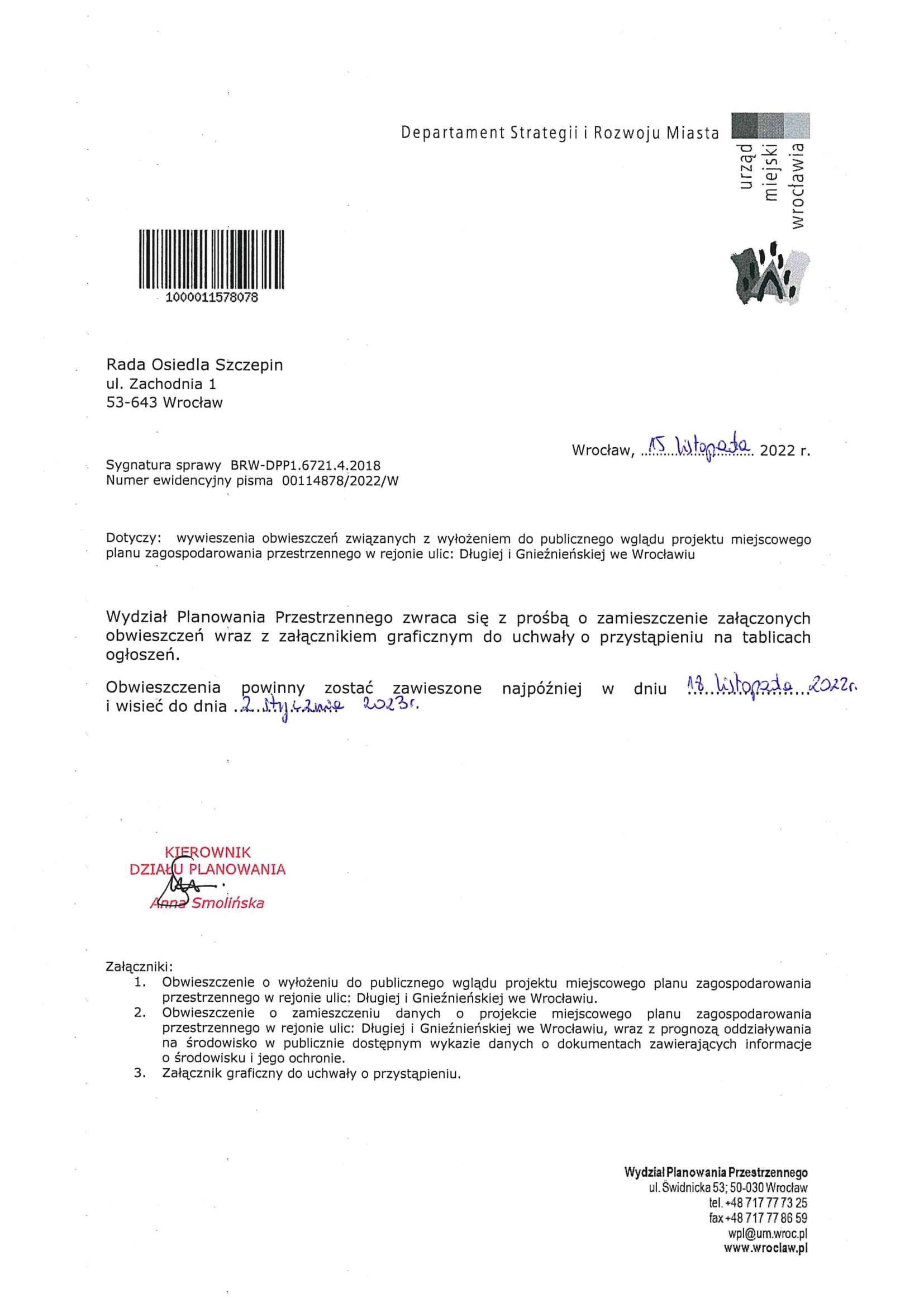 pismo przewodnie RO 1