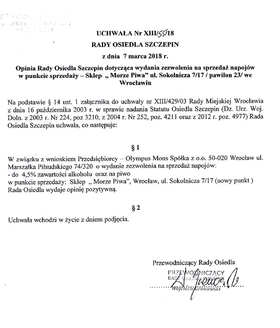 UCHWAŁA nr XIII 55 18