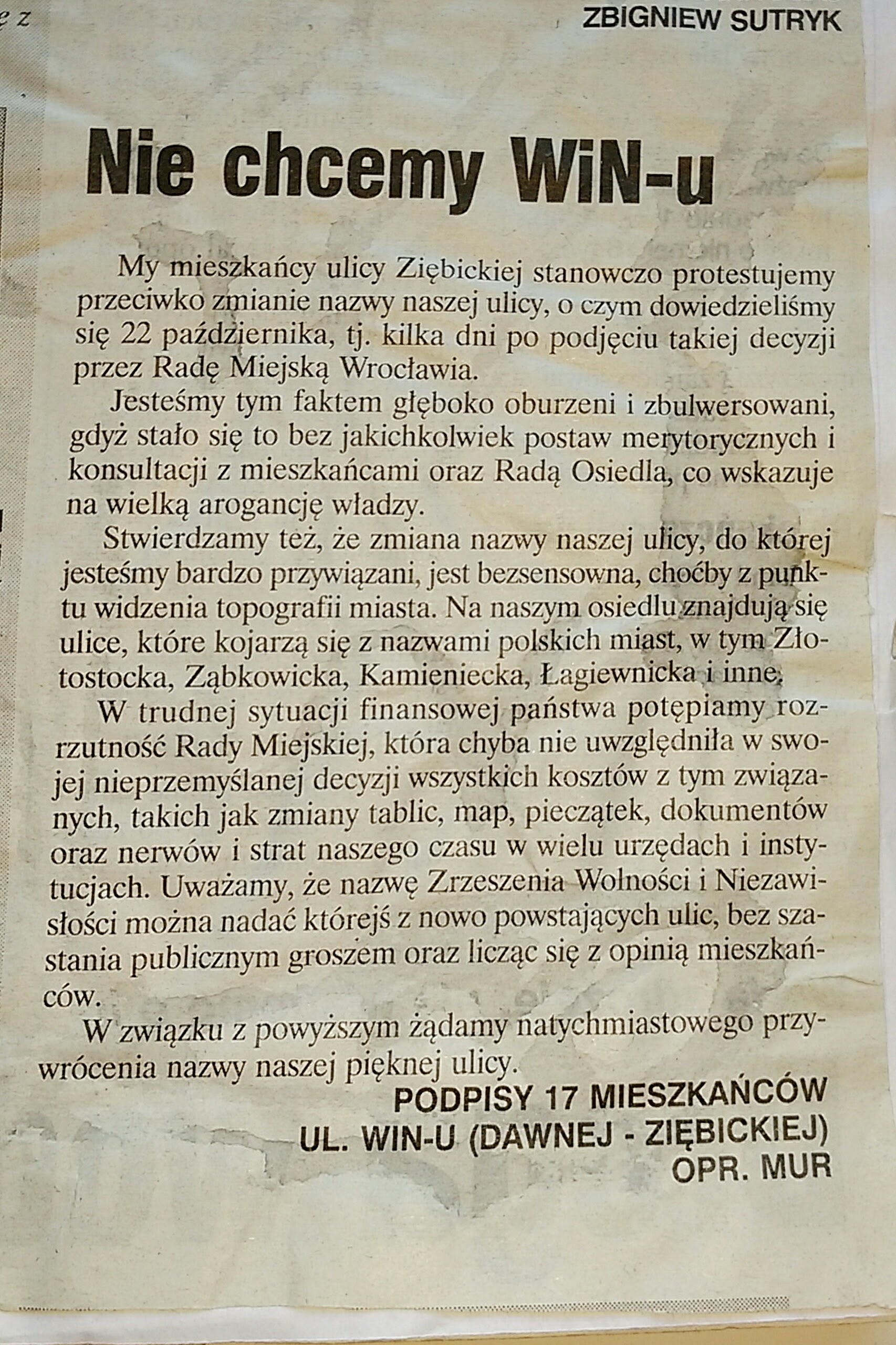 18 2 Listopada 2001 Wieczór Wrocławski