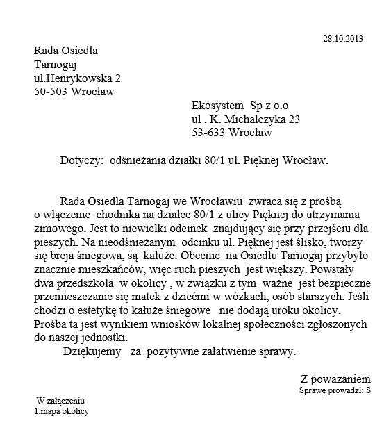 8 Radad osiedla odnieżanie ul.Piekna 28.10.2013