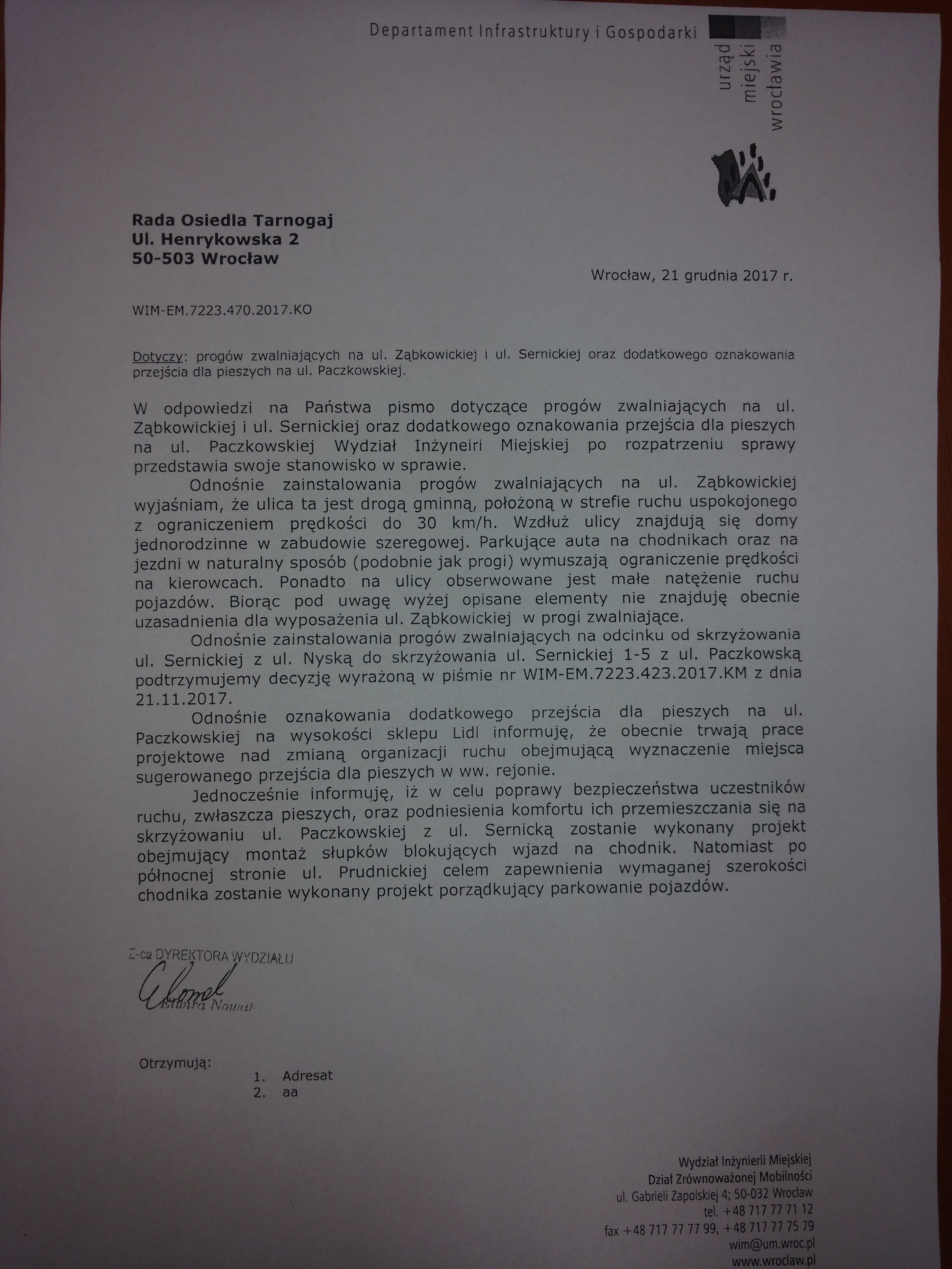 Progi zwalniajace zabkowicka