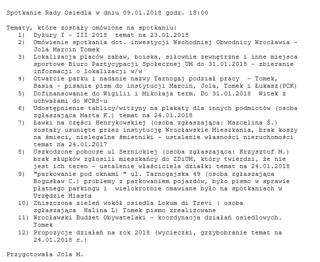 minutki pierwsze spotkanie 2018