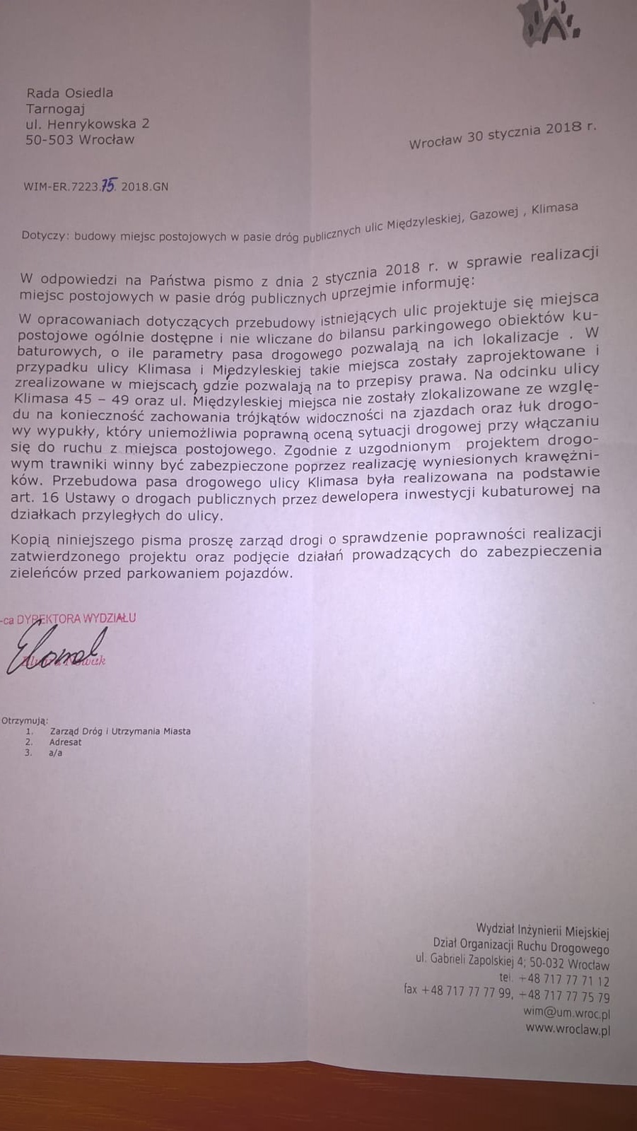 miejsca postojowe klimawa