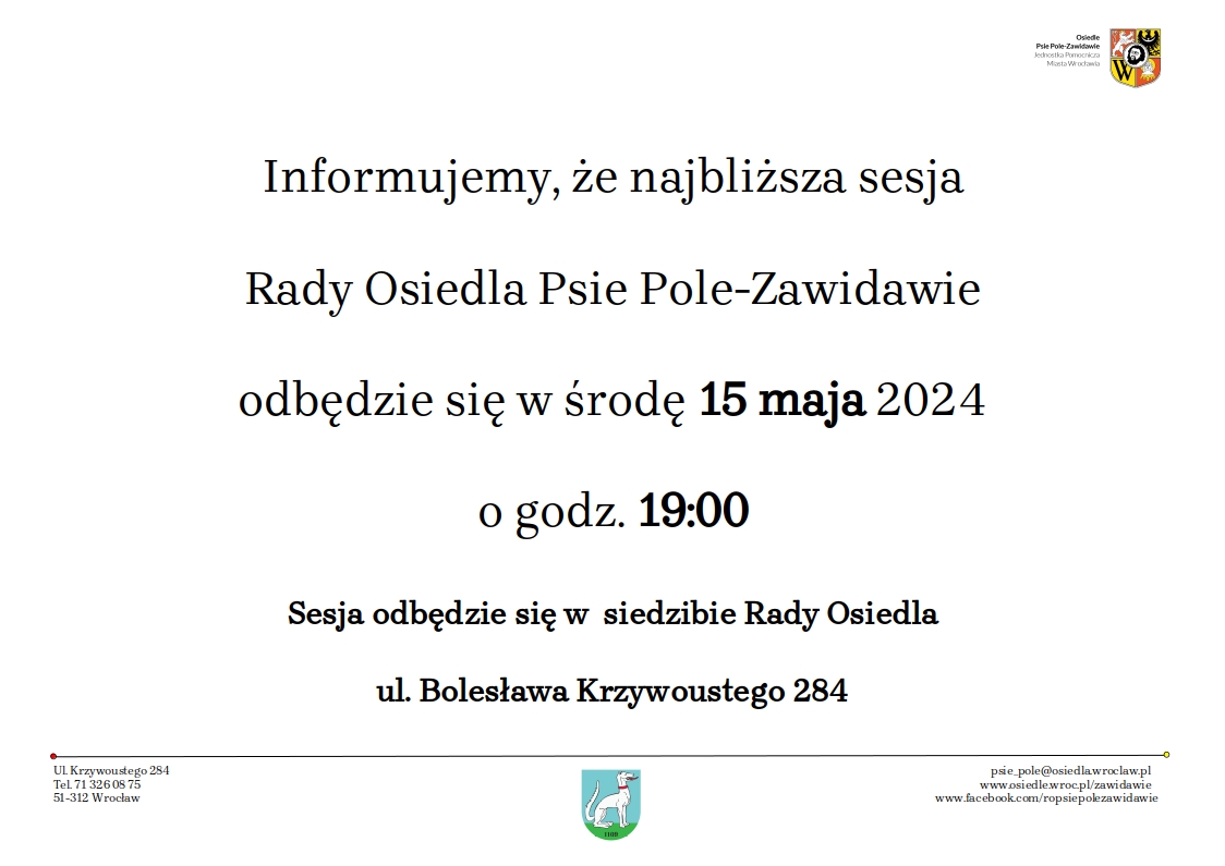 Ogłoszenie o sesji 15 05