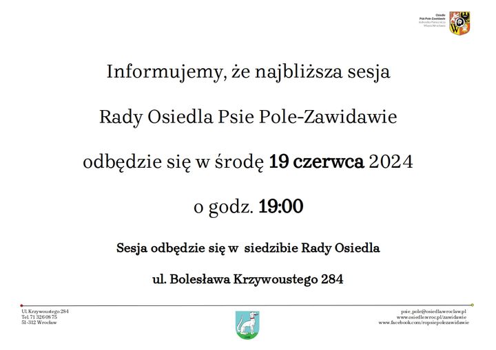 Ogłoszenie o sesji 19 06