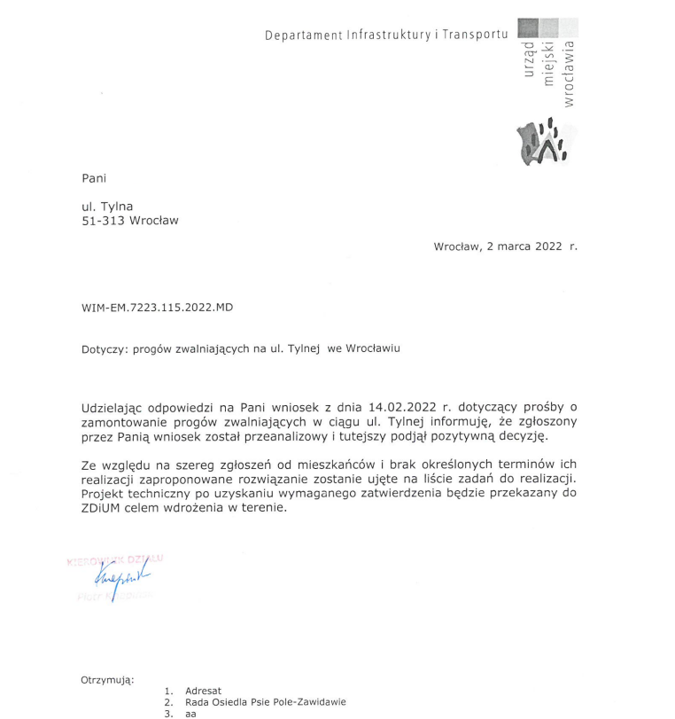 Tylna odpowiedź