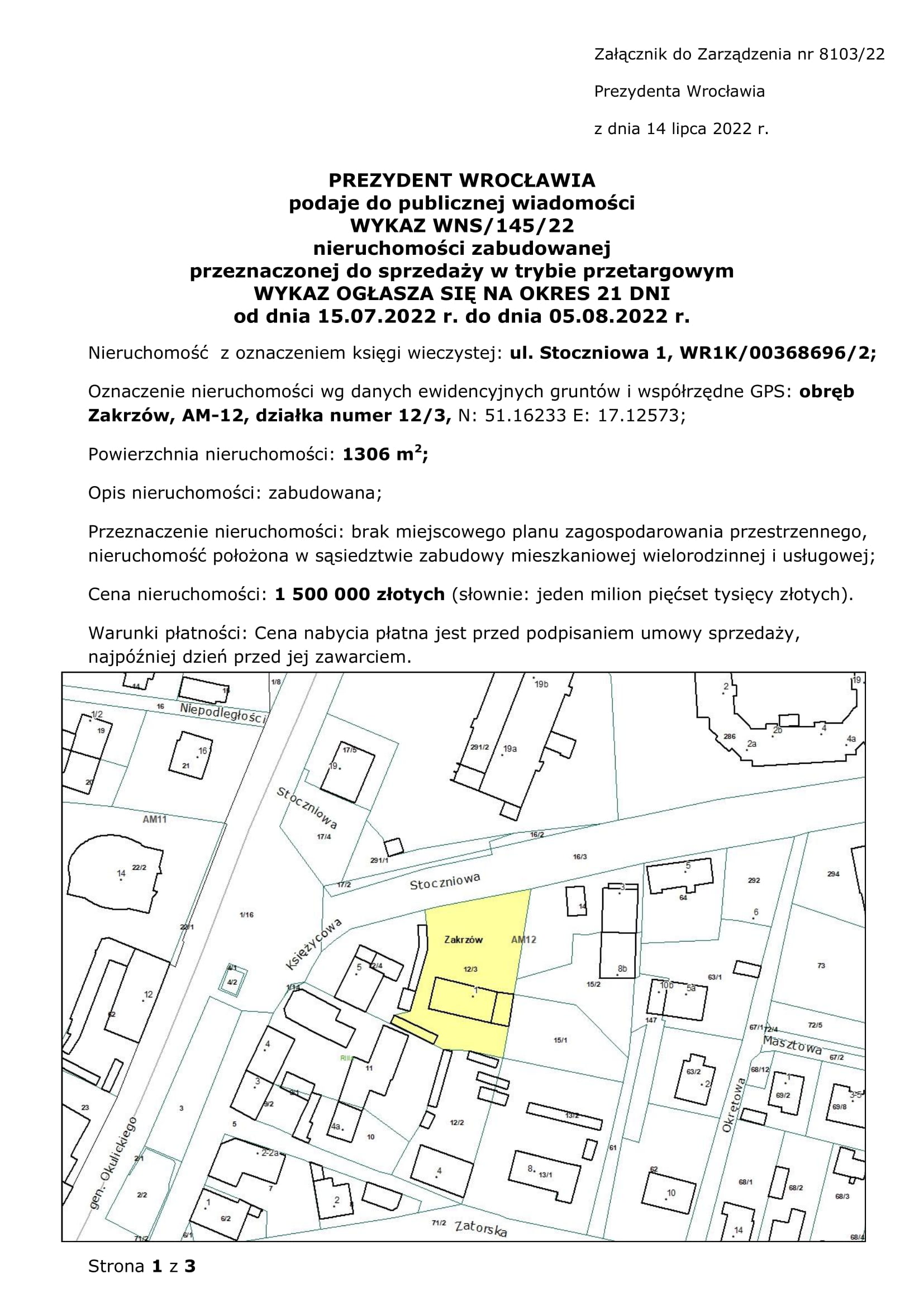Wykaz WNS 145 22 Stoczniowa1 1