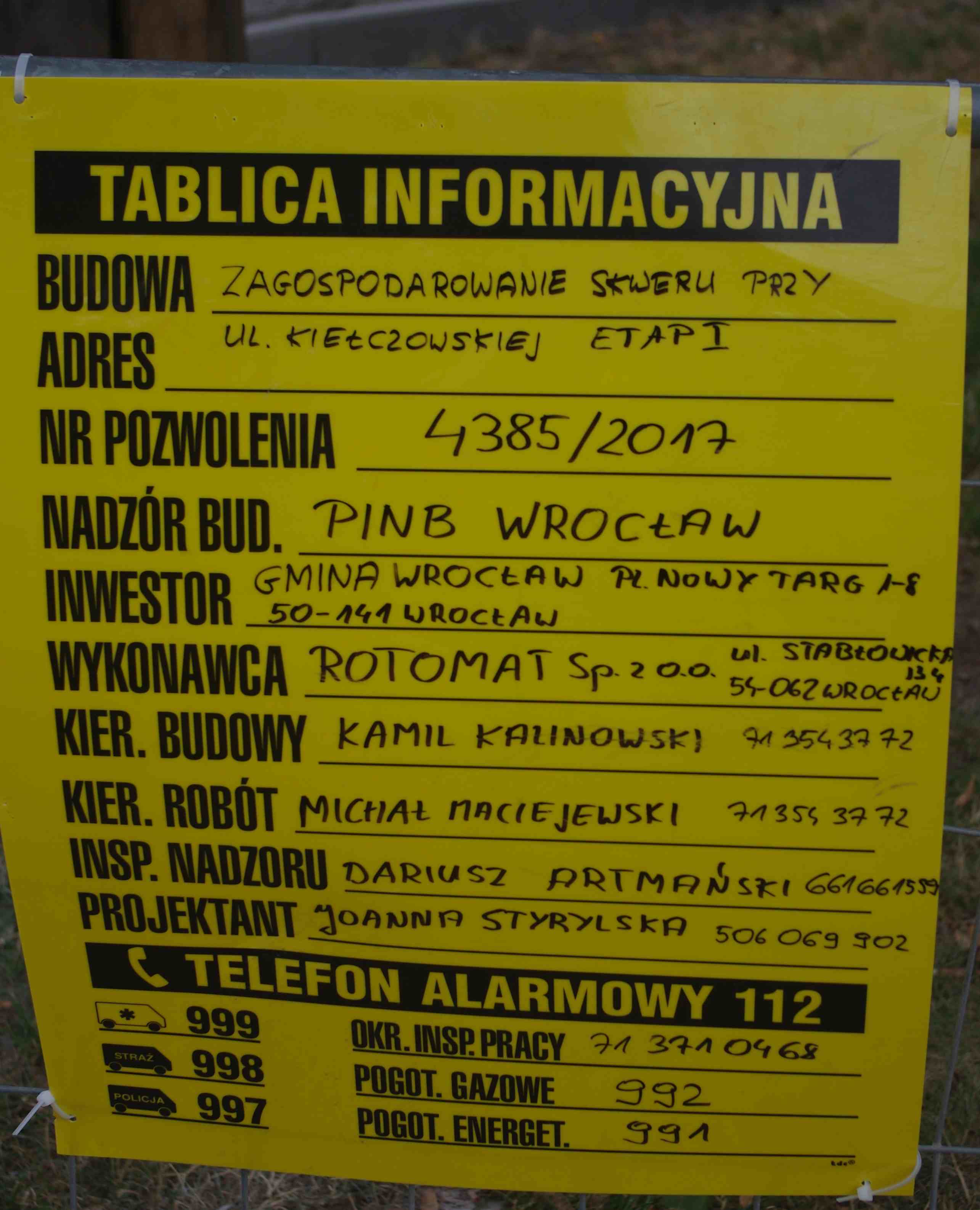 Top tablica info budowy